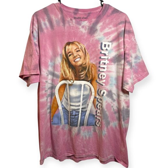 BRITNEY SPEARS TIE-DYE TOUR TEE PINK BLUE — SIZE L (2022) - Picture 1 of 3